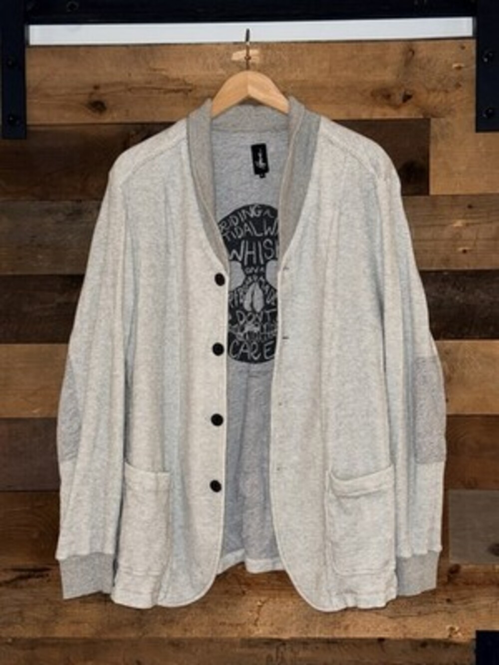 Howe Men’s XL Gray Button Cardigan Sweater Lightweight 0520